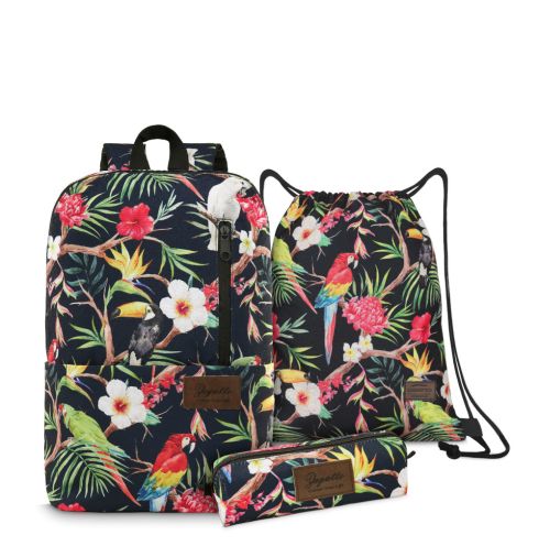 Zestaw szkolny dla dziewczynki - Plecak + Piórnik + Worek ZG691/643/711