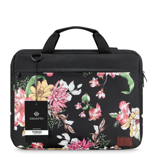 Torba na laptopa w kwiaty 15,6" cali Zagatto z kolekcji Tokio ZG79 - miniatura