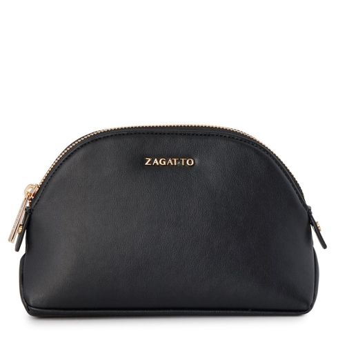 Malá dámská cestovní kožená kosmetická taštička černá Onyx