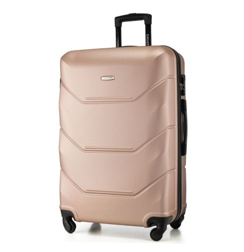 Kufr do letadla 75×50,5×27,5, velký, růžově zlatý Petra