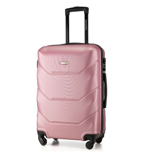 Střední kufr světle růžový 65×45×26 na kolečkách Barbados