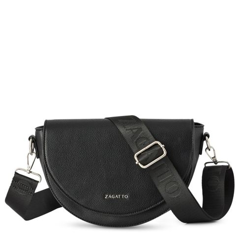 Černá dámská crossbody kabelka z ekokůže Half Moon