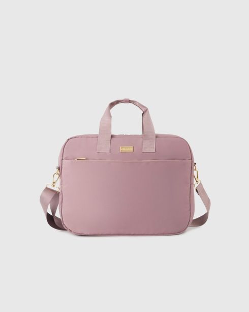 Světle růžová dámská taška přes rameno na notebook 15,6 palce, polyester a nylon, Zagatto