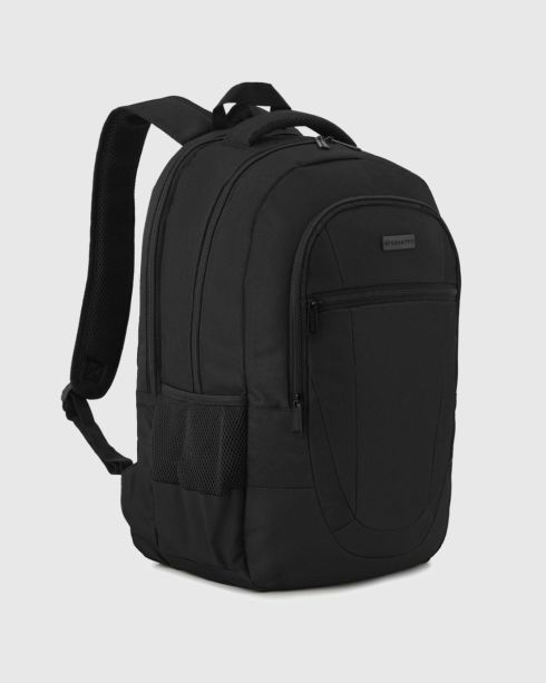 Černý tříkomorový batoh s prostorem pro notebook, polyester a nylon, Zagatto