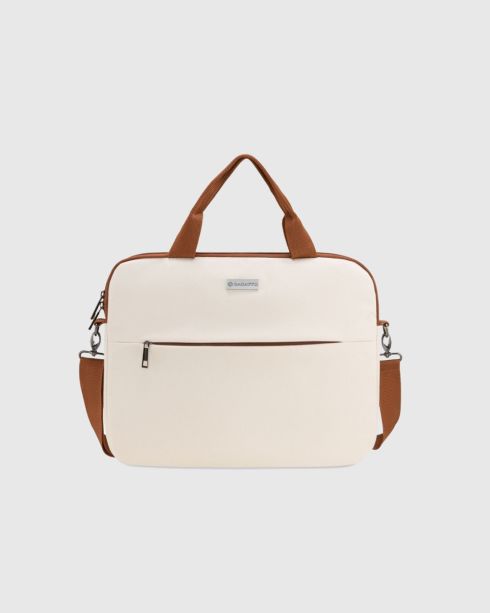 Béžová elegantní taška na notebook 15,6 palce, polyester a nylon, Zagatto
