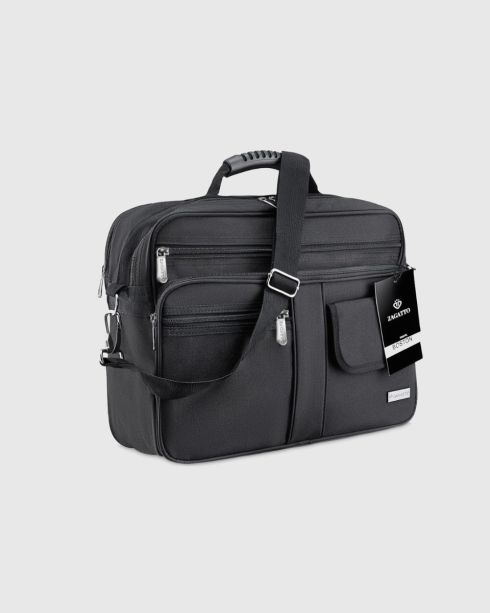 Černá velká taška přes rameno, polyester a nylon, Zagatto