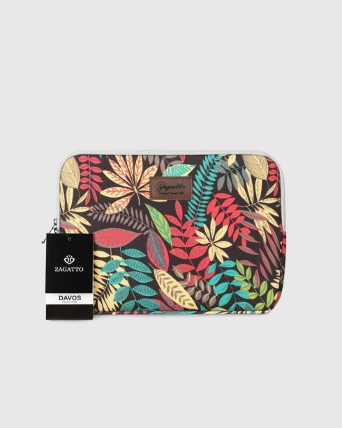 Pouzdro na notebook 13,3 palce s barevnými listy, vícebarevná-květinová, polyester a nylon