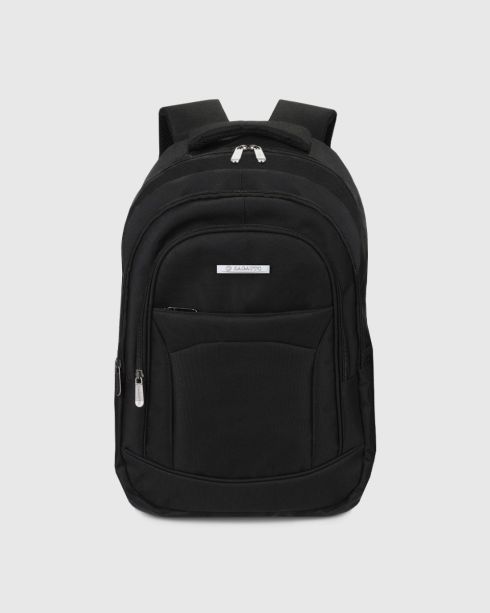 Černý batoh s prodyšnými zády a ramenními popruhy, polyester a nylon, Zagatto