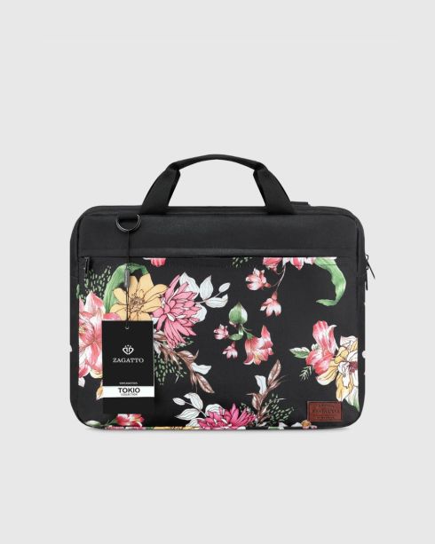 Dámská taška přes rameno na notebook 15,6 palce, vícebarevná-květinová, polyester a nylon, Zagatto