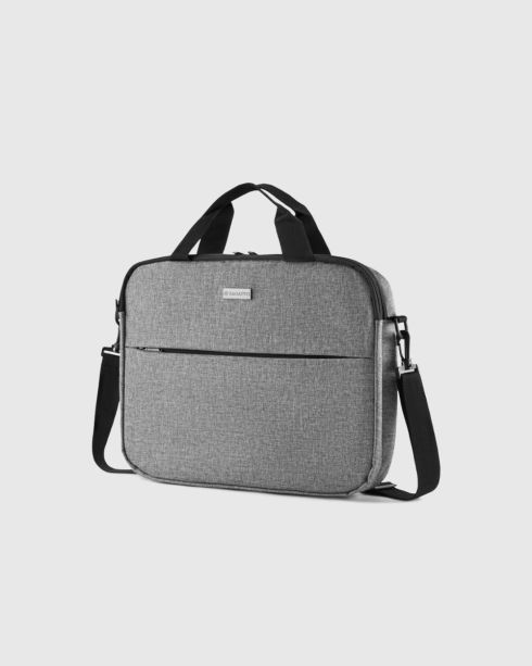 Šedá brašna na notebook 15,6 palce se dvěma přihrádkami, nylon, Zagatto