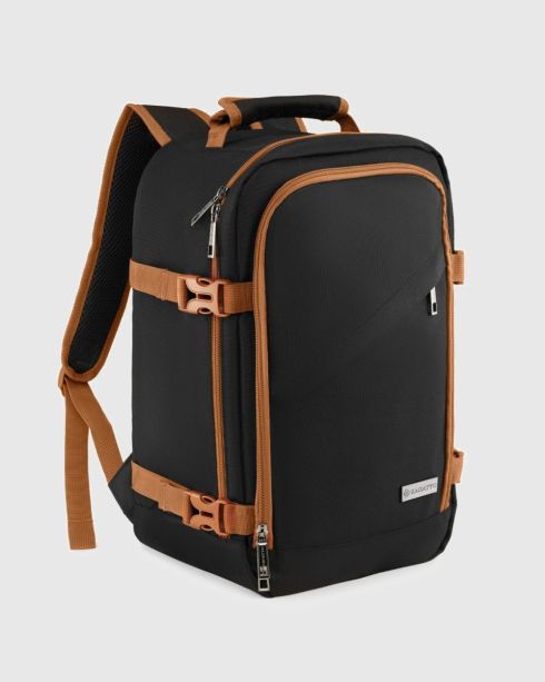 Černý příruční batoh do letadla 40×20×25, polyester, nylon, Zagatto
