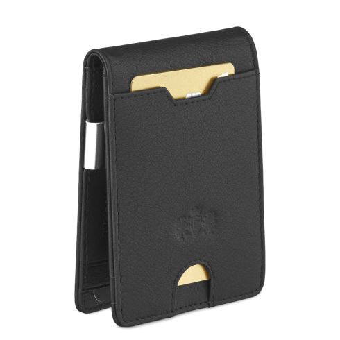 Černá pánská kožená peněženka slim RFID Secure z přírodní lícové kůže, Zagatto