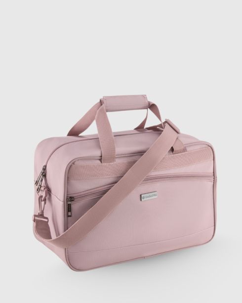 Pudrově růžová dámská cestovní taška příruční zavazadlo 40x20x25 cm, polyester a nylon, Zagatto