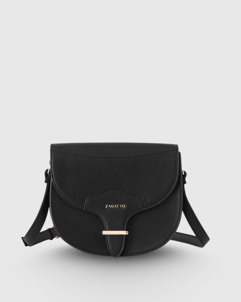 Černá dámská crossbody kabelka z ekokůže, Zagatto