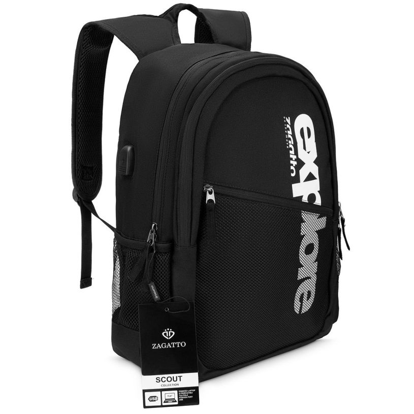 Černý batoh SCOUT, polyester a nylon, Zagatto ZG70