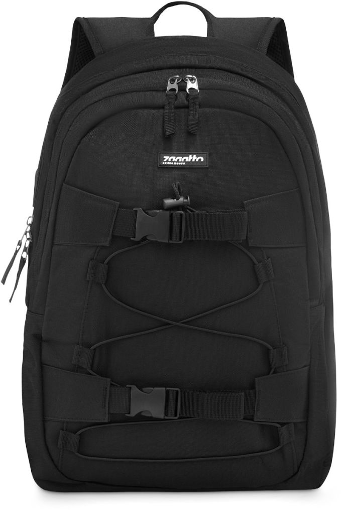 Černý batoh na skateboard SCOUT, polyester a nylon, Zagatto ZG69