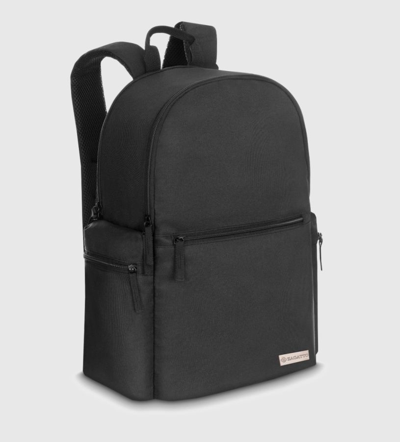 Černý batoh s oddělenou přihrádkou na notebook, polyester a nylon, Zagatto – fotografie 2