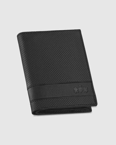 Černá pánská vertikální kožená peněženka s RFID ochranou, přírodní lícová kůže, Zagatto