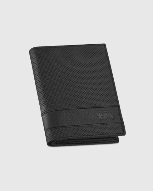Černá pánská vertikální kožená peněženka s RFID ochranou, přírodní lícová kůže, Zagatto