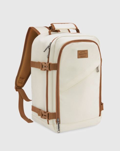 Béžový cestovní batoh do letadla 40×20×25 cm, polyester, Zagatto