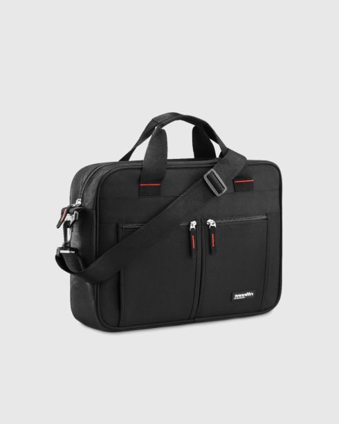 Černá městská brašna na notebook 15,6 palce s kapsami, polyester a nylon, Zagatto