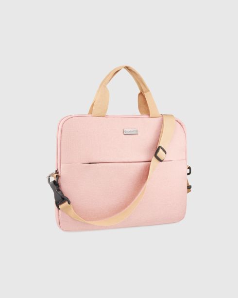 Růžová dámská taška přes rameno na notebook 15,6 palce, polyester a nylon, Zagatto