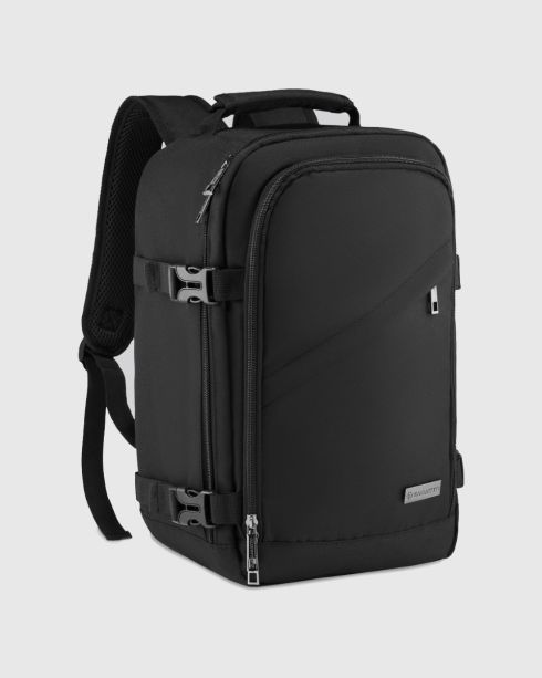 Černý batoh 40x25x20 jako příruční zavazadlo, polyester a Codura, Zagatto