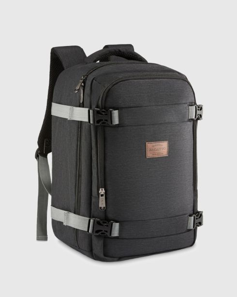 Černý batoh do letadla 40x20x25, polyester a Codura, Zagatto