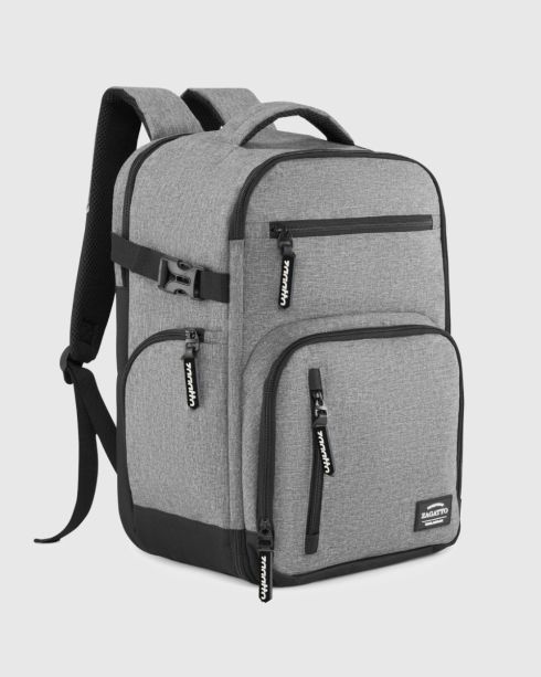 Šedý cestovní batoh do letadla 40x25x20, polyester a nylon, Zagatto