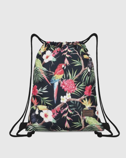 Dámský vakový batoh Rio, vícebarevná-květinová, polyester a nylon, Zagatto