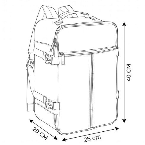 Olivový turistický kabinový batoh 40x25x20 Palermo