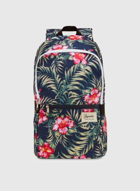 Dámský batoh s listy a květy Nairobi, vícebarevná-květinová, polyester a nylon, Zagatto