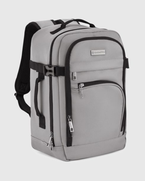Šedý příruční batoh 40x20x25, polyester, Zagatto