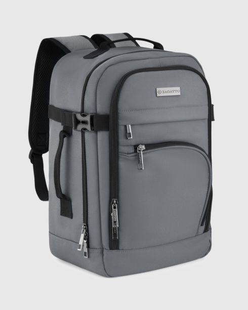 Šedý výletní batoh do letadla 40x25x20, polyester, Zagatto