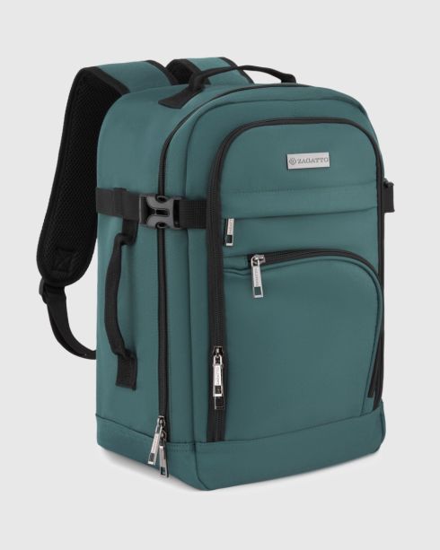 Tyrkysový příruční batoh 40x20x25 do letadla, polyester, Zagatto