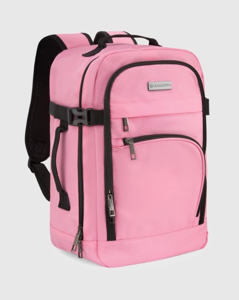 Růžový dámský batoh příruční zavazadlo 40×20×25 cm, polyester, Zagatto