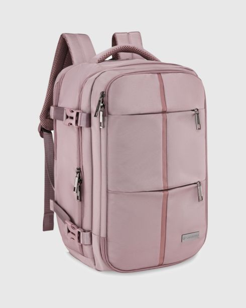 Růžový dámský batoh 40x20x25 do letadla ergonomický, polyester a nylon, Zagatto
