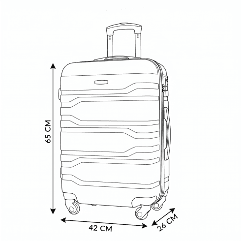 Černý kostkovaný kufr na kolečkách 65x42x26 Lanzarote
