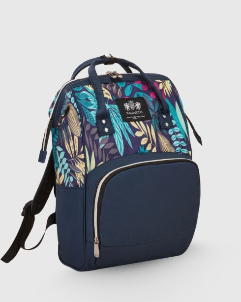 Modrý batoh na kočárek, polyester a nylon, Zagatto