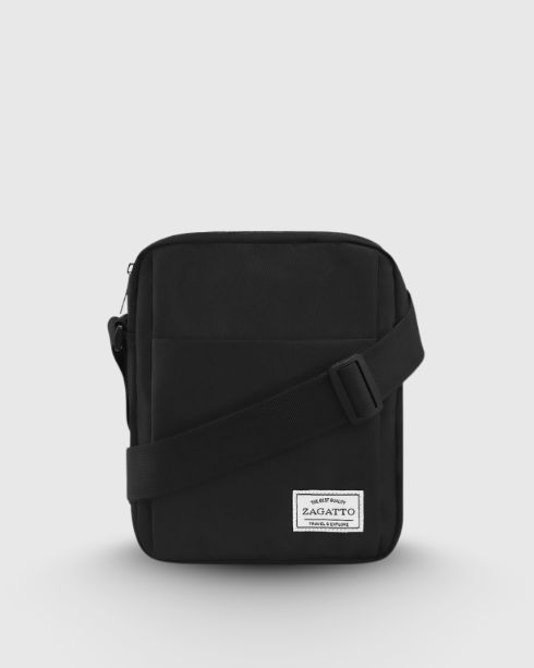 Černá pánská taška přes rameno, polyester a nylon, Zagatto