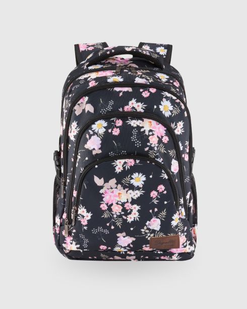 Velký dámský školní batoh Vícebarevná-květinová, polyester a nylon, Zagatto