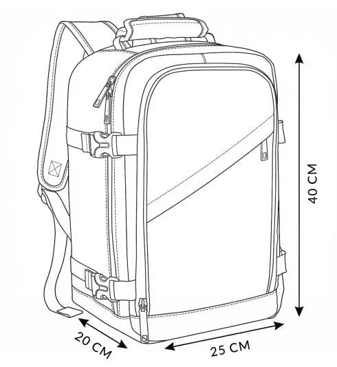 Příruční městský batoh do letadla 40x20x25 Berno