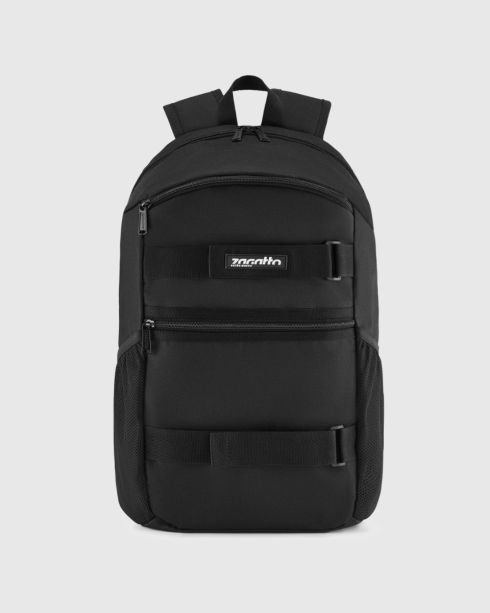 Černý batoh s prostorem pro skateboard polyester nylon, Zagatto
