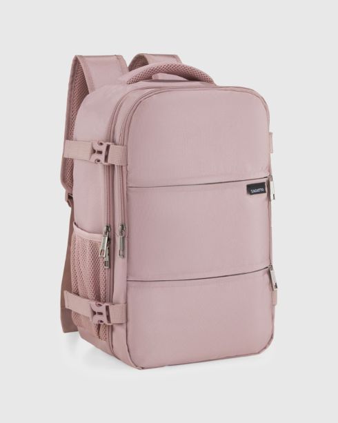 Dámský batoh do letadla 40x20x25 pudrově růžový, polyester a nylon, Zagatto