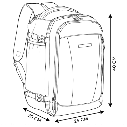 Ergonomický cestovní batoh 40x25x20 tmavě modrý Nové Dillí