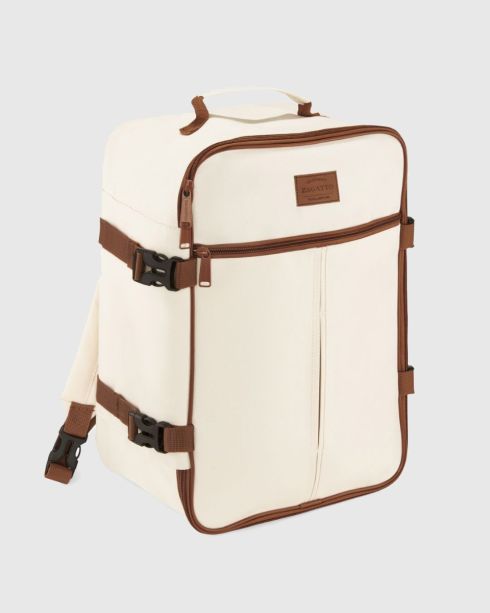Béžový příruční cestovní batoh 40x30x20 cm, polyester a nylon, Zagatto