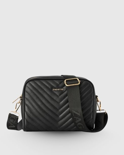 Malá černá crossbody kabelka z ekokůže, Zagatto