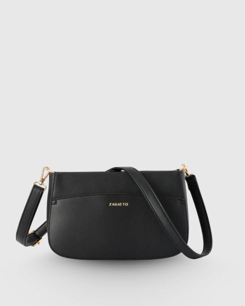 Černá dámská crossbody kabelka z ekokůže, Zagatto