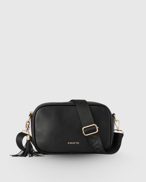 Malá černá crossbody kabelka z ekokůže, Zagatto